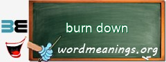 WordMeaning blackboard for burn down